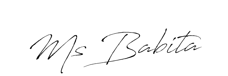 Similarly Antro_Vectra is the best handwritten signature design. Signature creator online .You can use it as an online autograph creator for name Ms Babita. Ms Babita signature style 6 images and pictures png