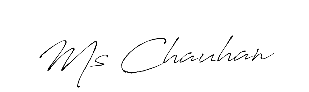 How to make Ms Chauhan name signature. Use Antro_Vectra style for creating short signs online. This is the latest handwritten sign. Ms Chauhan signature style 6 images and pictures png