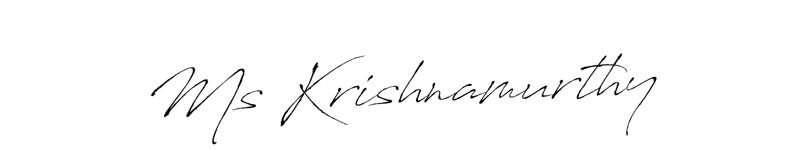 Use a signature maker to create a handwritten signature online. With this signature software, you can design (Antro_Vectra) your own signature for name Ms Krishnamurthy. Ms Krishnamurthy signature style 6 images and pictures png