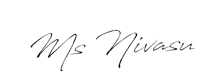 if you are searching for the best signature style for your name Ms Nivasu. so please give up your signature search. here we have designed multiple signature styles  using Antro_Vectra. Ms Nivasu signature style 6 images and pictures png