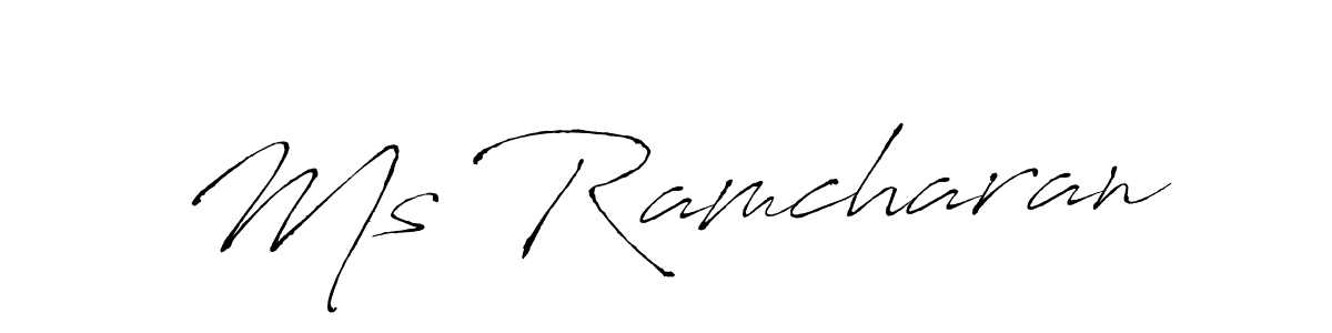 It looks lik you need a new signature style for name Ms Ramcharan. Design unique handwritten (Antro_Vectra) signature with our free signature maker in just a few clicks. Ms Ramcharan signature style 6 images and pictures png
