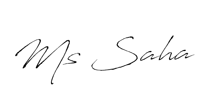 Ms Saha stylish signature style. Best Handwritten Sign (Antro_Vectra) for my name. Handwritten Signature Collection Ideas for my name Ms Saha. Ms Saha signature style 6 images and pictures png