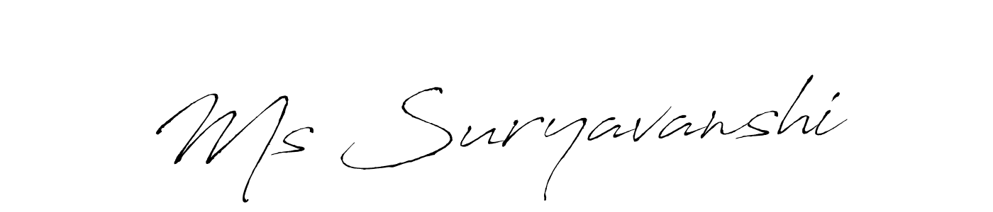 Make a beautiful signature design for name Ms Suryavanshi. With this signature (Antro_Vectra) style, you can create a handwritten signature for free. Ms Suryavanshi signature style 6 images and pictures png