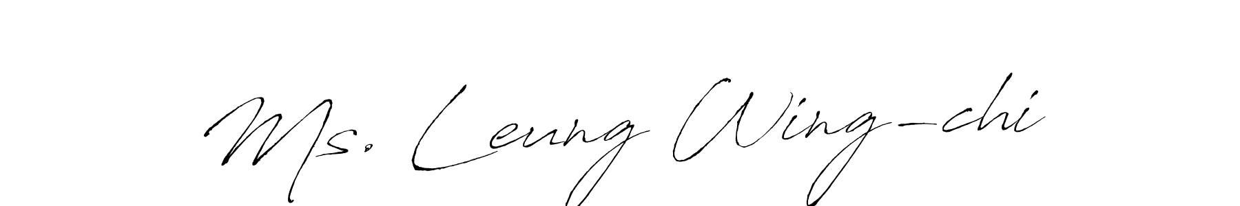 Create a beautiful signature design for name Ms. Leung Wing-chi. With this signature (Antro_Vectra) fonts, you can make a handwritten signature for free. Ms. Leung Wing-chi signature style 6 images and pictures png