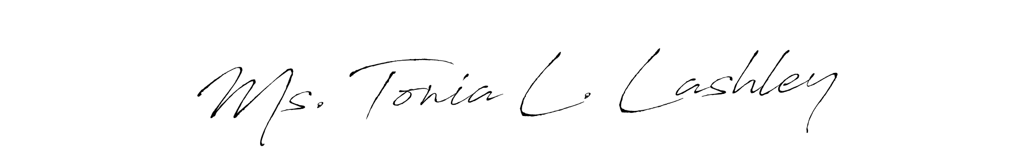 Antro_Vectra is a professional signature style that is perfect for those who want to add a touch of class to their signature. It is also a great choice for those who want to make their signature more unique. Get Ms. Tonia L. Lashley name to fancy signature for free. Ms. Tonia L. Lashley signature style 6 images and pictures png