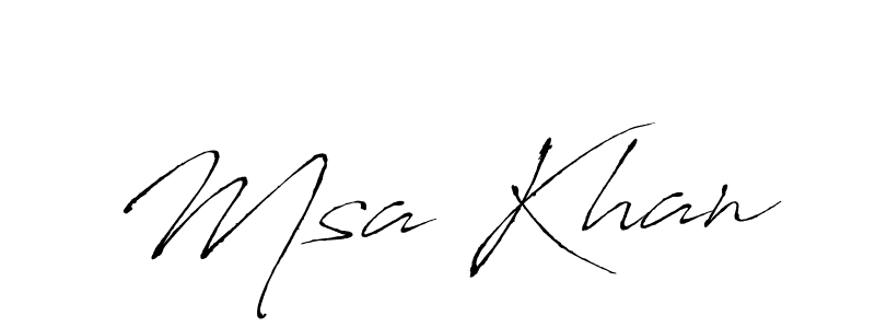 Create a beautiful signature design for name Msa Khan. With this signature (Antro_Vectra) fonts, you can make a handwritten signature for free. Msa Khan signature style 6 images and pictures png