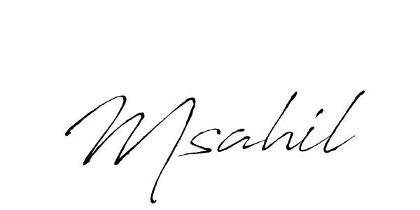 Make a beautiful signature design for name Msahil. With this signature (Antro_Vectra) style, you can create a handwritten signature for free. Msahil signature style 6 images and pictures png