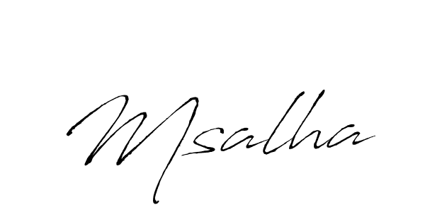 Make a beautiful signature design for name Msalha. With this signature (Antro_Vectra) style, you can create a handwritten signature for free. Msalha signature style 6 images and pictures png