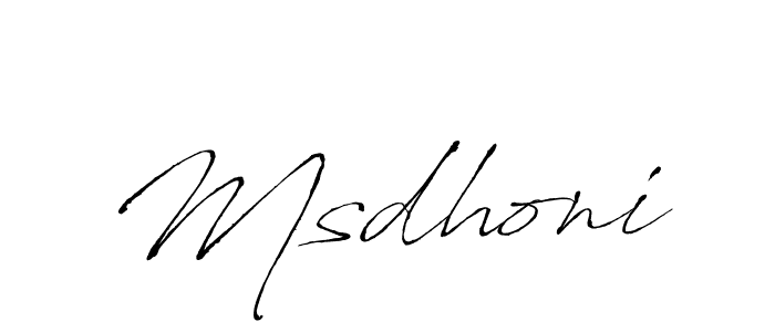 Make a beautiful signature design for name Msdhoni. With this signature (Antro_Vectra) style, you can create a handwritten signature for free. Msdhoni signature style 6 images and pictures png
