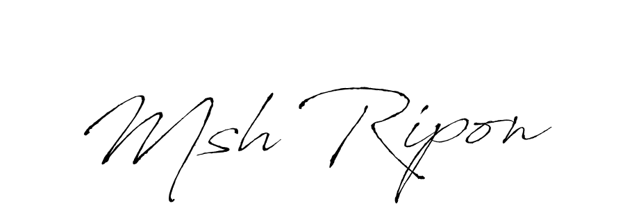 How to make Msh Ripon signature? Antro_Vectra is a professional autograph style. Create handwritten signature for Msh Ripon name. Msh Ripon signature style 6 images and pictures png