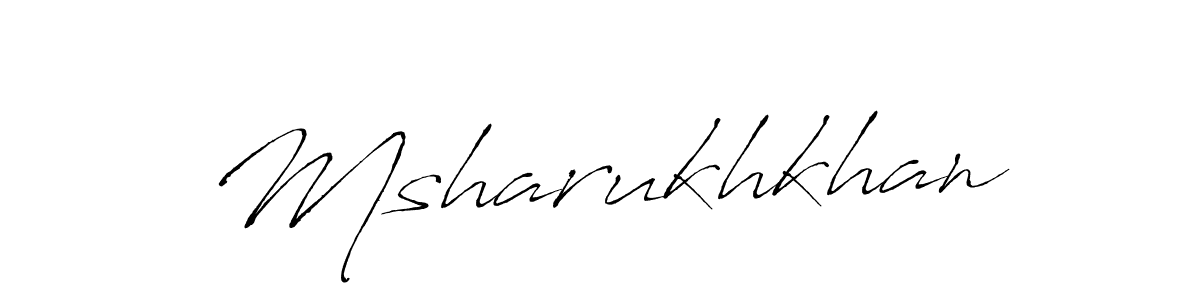 The best way (Antro_Vectra) to make a short signature is to pick only two or three words in your name. The name Msharukhkhan include a total of six letters. For converting this name. Msharukhkhan signature style 6 images and pictures png