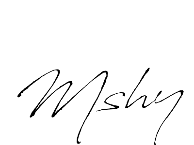 Use a signature maker to create a handwritten signature online. With this signature software, you can design (Antro_Vectra) your own signature for name Mshy. Mshy signature style 6 images and pictures png