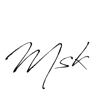 Make a beautiful signature design for name Msk. With this signature (Antro_Vectra) style, you can create a handwritten signature for free. Msk signature style 6 images and pictures png