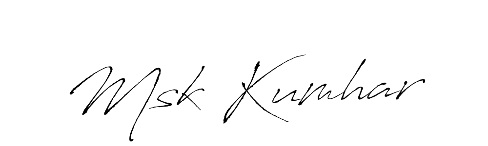 Use a signature maker to create a handwritten signature online. With this signature software, you can design (Antro_Vectra) your own signature for name Msk Kumhar. Msk Kumhar signature style 6 images and pictures png