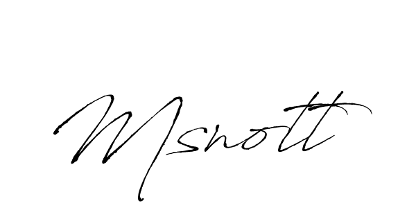 Msnott stylish signature style. Best Handwritten Sign (Antro_Vectra) for my name. Handwritten Signature Collection Ideas for my name Msnott. Msnott signature style 6 images and pictures png