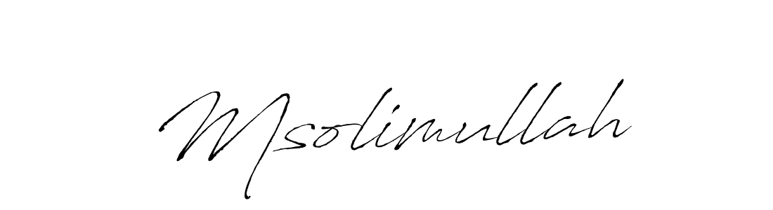 Use a signature maker to create a handwritten signature online. With this signature software, you can design (Antro_Vectra) your own signature for name Msolimullah. Msolimullah signature style 6 images and pictures png