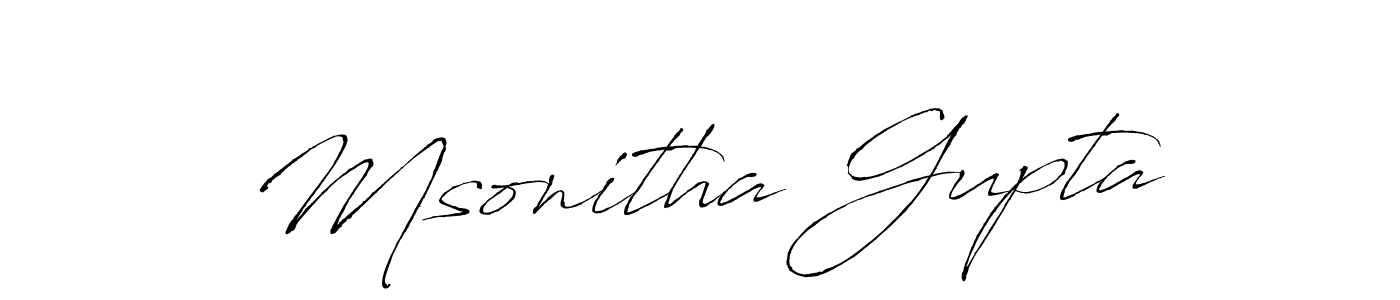 Design your own signature with our free online signature maker. With this signature software, you can create a handwritten (Antro_Vectra) signature for name Msonitha Gupta. Msonitha Gupta signature style 6 images and pictures png