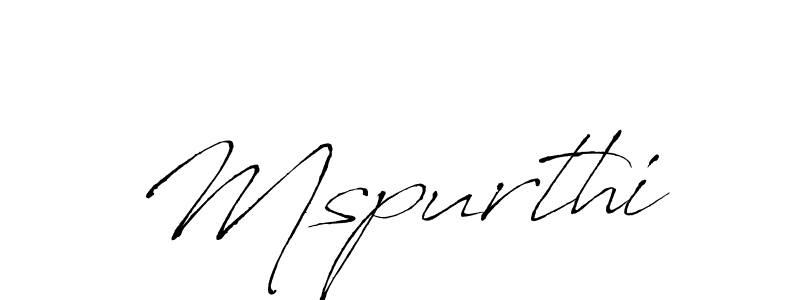 Make a beautiful signature design for name Mspurthi. With this signature (Antro_Vectra) style, you can create a handwritten signature for free. Mspurthi signature style 6 images and pictures png