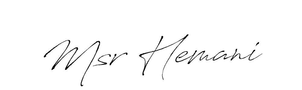 Use a signature maker to create a handwritten signature online. With this signature software, you can design (Antro_Vectra) your own signature for name Msr Hemani. Msr Hemani signature style 6 images and pictures png