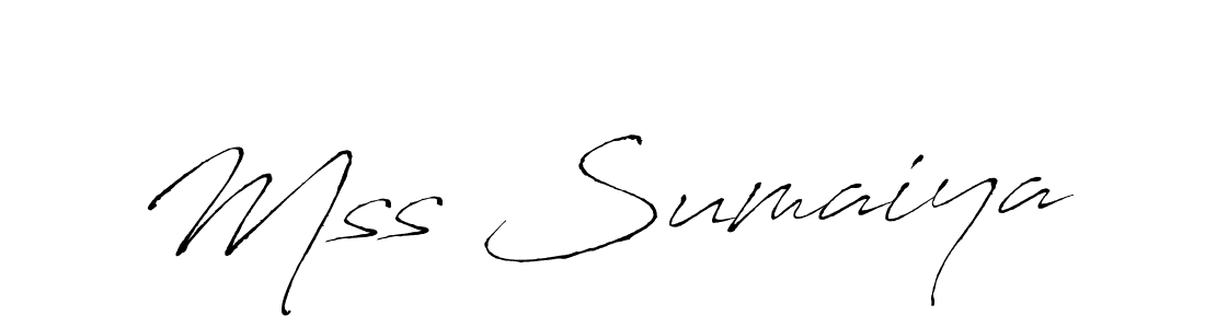 Also You can easily find your signature by using the search form. We will create Mss Sumaiya name handwritten signature images for you free of cost using Antro_Vectra sign style. Mss Sumaiya signature style 6 images and pictures png