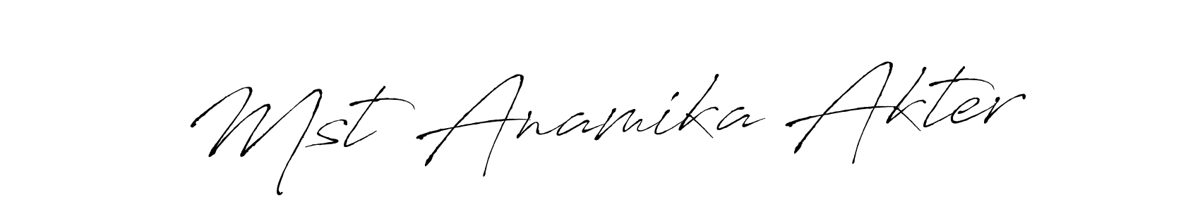 Design your own signature with our free online signature maker. With this signature software, you can create a handwritten (Antro_Vectra) signature for name Mst Anamika Akter. Mst Anamika Akter signature style 6 images and pictures png