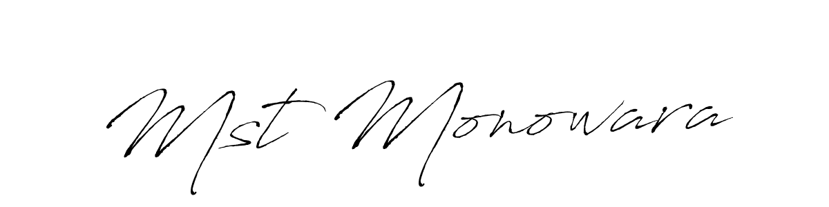 How to make Mst Monowara name signature. Use Antro_Vectra style for creating short signs online. This is the latest handwritten sign. Mst Monowara signature style 6 images and pictures png