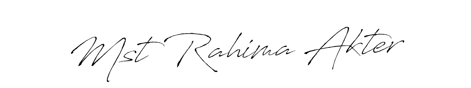 How to make Mst Rahima Akter name signature. Use Antro_Vectra style for creating short signs online. This is the latest handwritten sign. Mst Rahima Akter signature style 6 images and pictures png