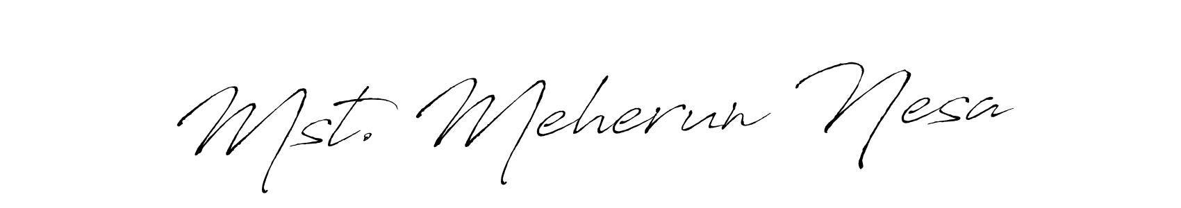 How to make Mst. Meherun Nesa signature? Antro_Vectra is a professional autograph style. Create handwritten signature for Mst. Meherun Nesa name. Mst. Meherun Nesa signature style 6 images and pictures png