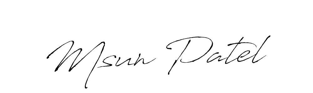 How to make Msun Patel name signature. Use Antro_Vectra style for creating short signs online. This is the latest handwritten sign. Msun Patel signature style 6 images and pictures png