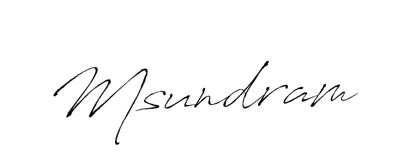 Design your own signature with our free online signature maker. With this signature software, you can create a handwritten (Antro_Vectra) signature for name Msundram. Msundram signature style 6 images and pictures png