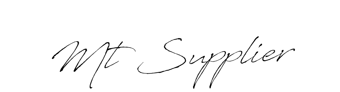 Design your own signature with our free online signature maker. With this signature software, you can create a handwritten (Antro_Vectra) signature for name Mt Supplier. Mt Supplier signature style 6 images and pictures png