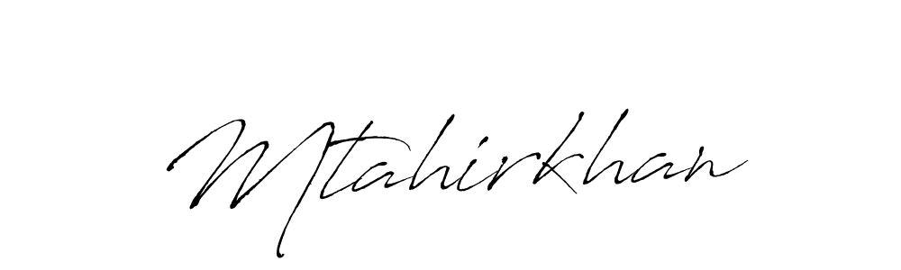 How to make Mtahirkhan name signature. Use Antro_Vectra style for creating short signs online. This is the latest handwritten sign. Mtahirkhan signature style 6 images and pictures png
