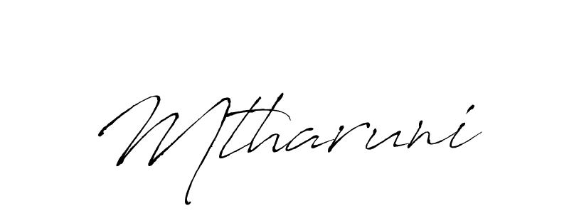 Use a signature maker to create a handwritten signature online. With this signature software, you can design (Antro_Vectra) your own signature for name Mtharuni. Mtharuni signature style 6 images and pictures png