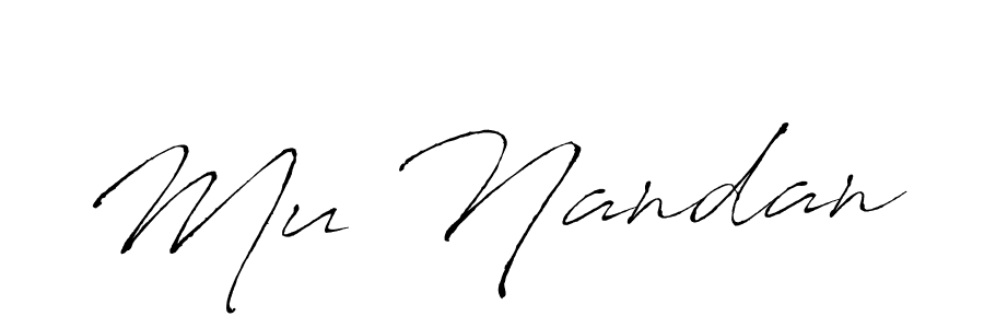 Also we have Mu Nandan name is the best signature style. Create professional handwritten signature collection using Antro_Vectra autograph style. Mu Nandan signature style 6 images and pictures png