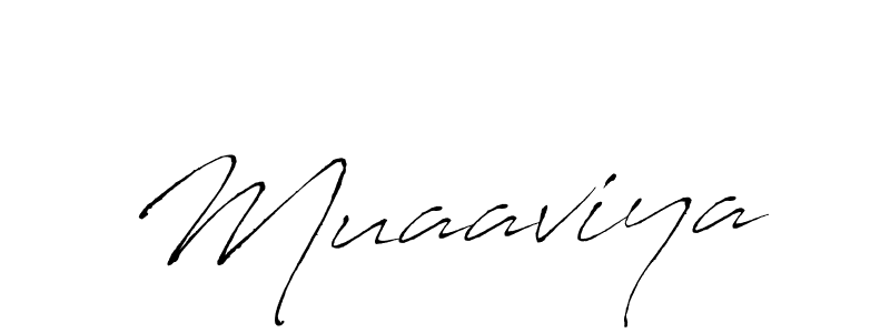 Make a beautiful signature design for name Muaaviya. With this signature (Antro_Vectra) style, you can create a handwritten signature for free. Muaaviya signature style 6 images and pictures png