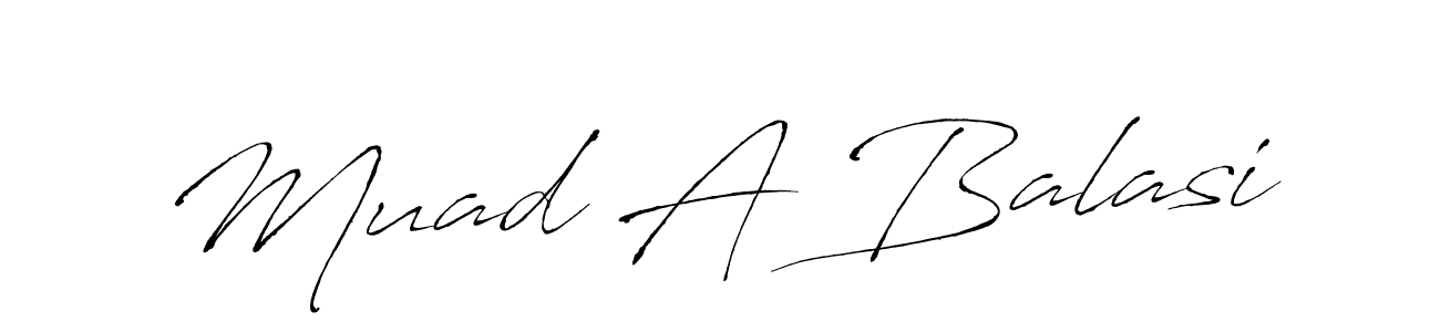 The best way (Antro_Vectra) to make a short signature is to pick only two or three words in your name. The name Muad A Balasi include a total of six letters. For converting this name. Muad A Balasi signature style 6 images and pictures png