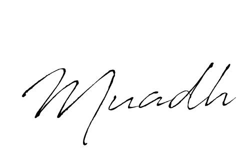 Make a beautiful signature design for name Muadh. With this signature (Antro_Vectra) style, you can create a handwritten signature for free. Muadh signature style 6 images and pictures png