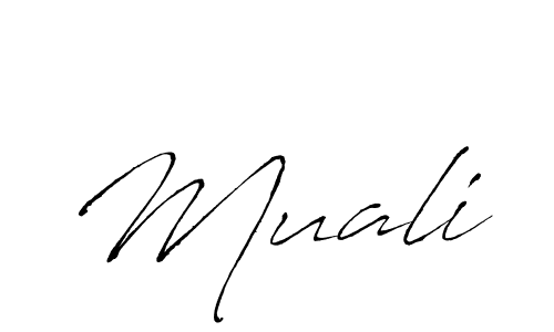 The best way (Antro_Vectra) to make a short signature is to pick only two or three words in your name. The name Muali include a total of six letters. For converting this name. Muali signature style 6 images and pictures png