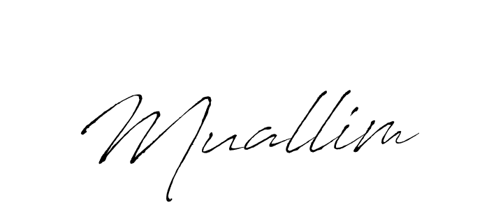 How to make Muallim signature? Antro_Vectra is a professional autograph style. Create handwritten signature for Muallim name. Muallim signature style 6 images and pictures png