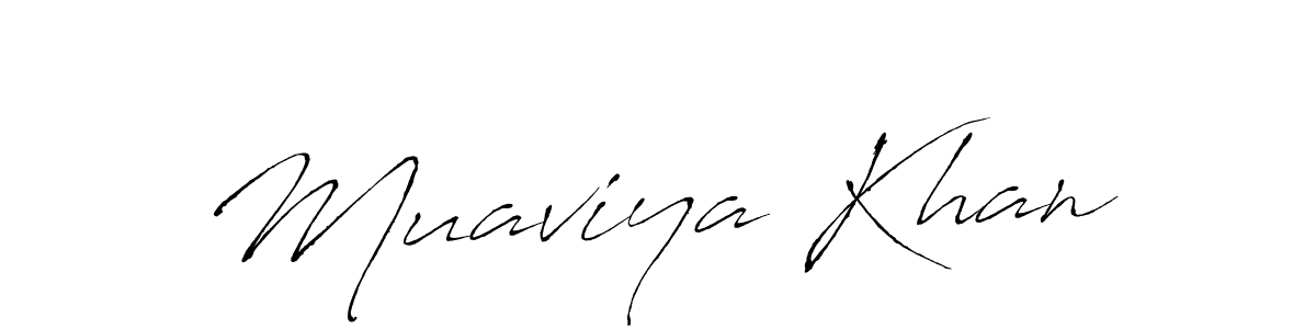 How to make Muaviya Khan name signature. Use Antro_Vectra style for creating short signs online. This is the latest handwritten sign. Muaviya Khan signature style 6 images and pictures png