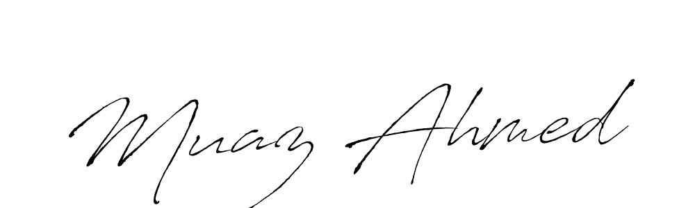 Muaz Ahmed stylish signature style. Best Handwritten Sign (Antro_Vectra) for my name. Handwritten Signature Collection Ideas for my name Muaz Ahmed. Muaz Ahmed signature style 6 images and pictures png