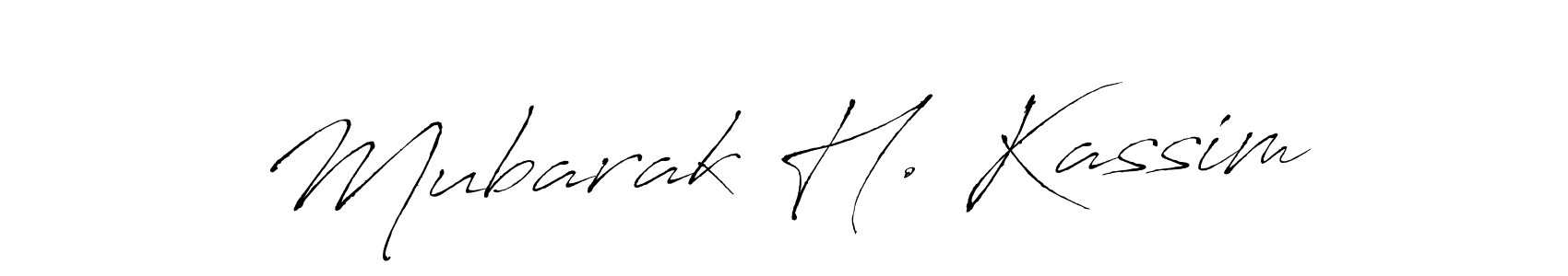 Make a beautiful signature design for name Mubarak H. Kassim. With this signature (Antro_Vectra) style, you can create a handwritten signature for free. Mubarak H. Kassim signature style 6 images and pictures png