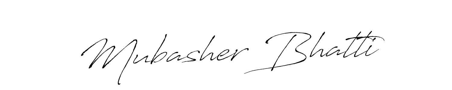 Make a beautiful signature design for name Mubasher Bhatti. With this signature (Antro_Vectra) style, you can create a handwritten signature for free. Mubasher Bhatti signature style 6 images and pictures png