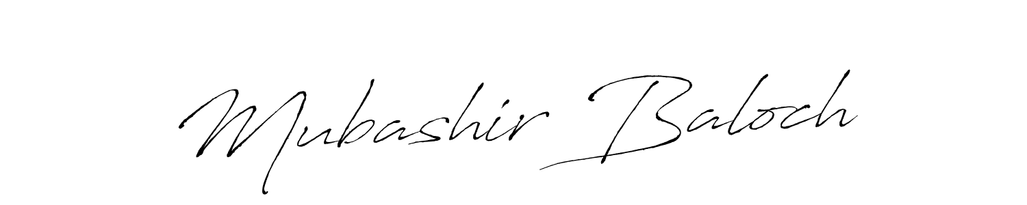 Mubashir Baloch stylish signature style. Best Handwritten Sign (Antro_Vectra) for my name. Handwritten Signature Collection Ideas for my name Mubashir Baloch. Mubashir Baloch signature style 6 images and pictures png