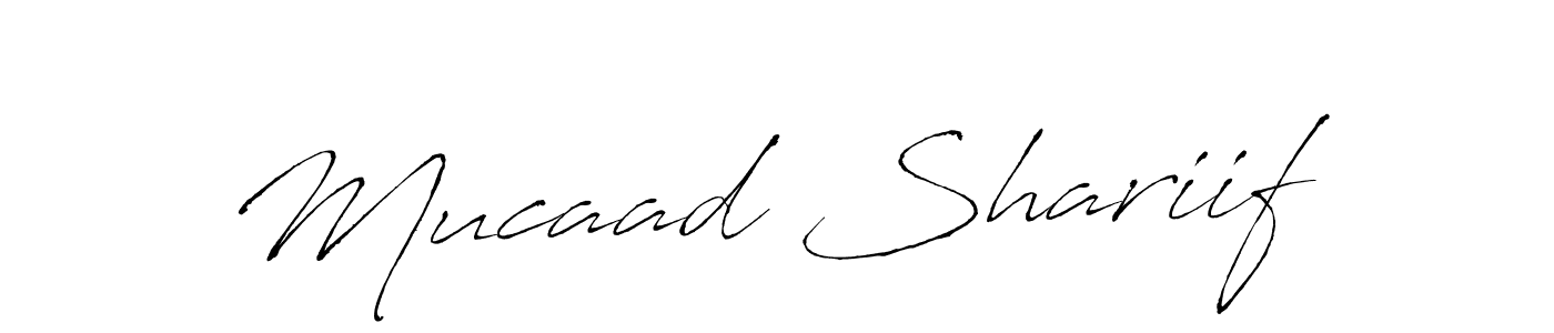 How to make Mucaad Shariif signature? Antro_Vectra is a professional autograph style. Create handwritten signature for Mucaad Shariif name. Mucaad Shariif signature style 6 images and pictures png