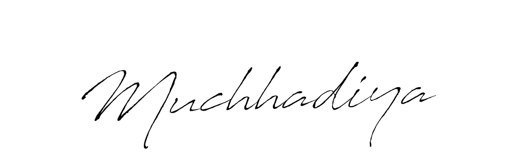 Make a beautiful signature design for name Muchhadiya. With this signature (Antro_Vectra) style, you can create a handwritten signature for free. Muchhadiya signature style 6 images and pictures png