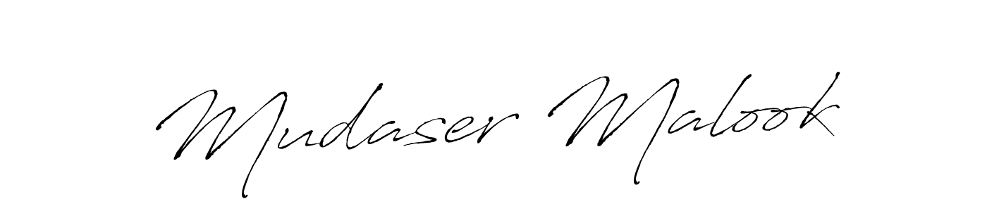 Design your own signature with our free online signature maker. With this signature software, you can create a handwritten (Antro_Vectra) signature for name Mudaser Malook. Mudaser Malook signature style 6 images and pictures png