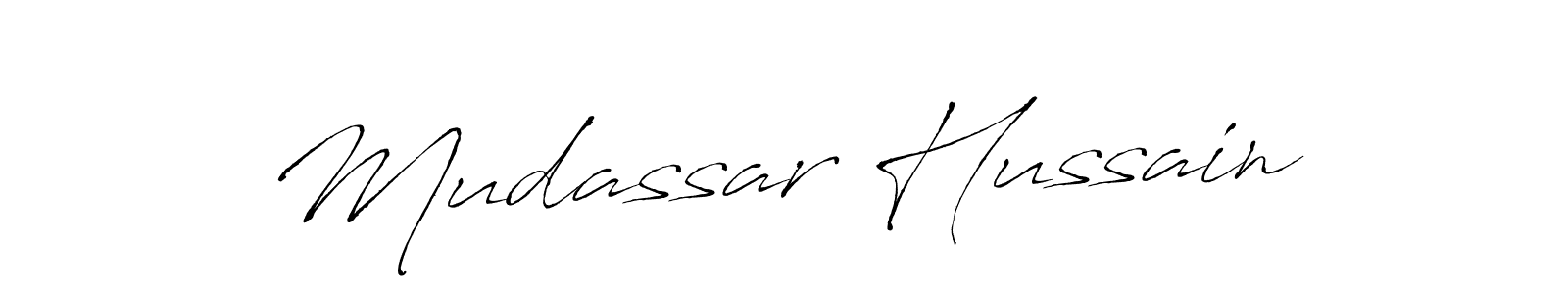 Use a signature maker to create a handwritten signature online. With this signature software, you can design (Antro_Vectra) your own signature for name Mudassar Hussain. Mudassar Hussain signature style 6 images and pictures png