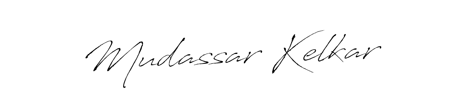 Make a beautiful signature design for name Mudassar Kelkar. With this signature (Antro_Vectra) style, you can create a handwritten signature for free. Mudassar Kelkar signature style 6 images and pictures png