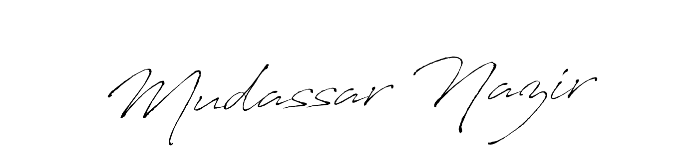Create a beautiful signature design for name Mudassar Nazir. With this signature (Antro_Vectra) fonts, you can make a handwritten signature for free. Mudassar Nazir signature style 6 images and pictures png